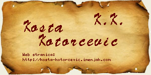 Kosta Kotorčević vizit kartica